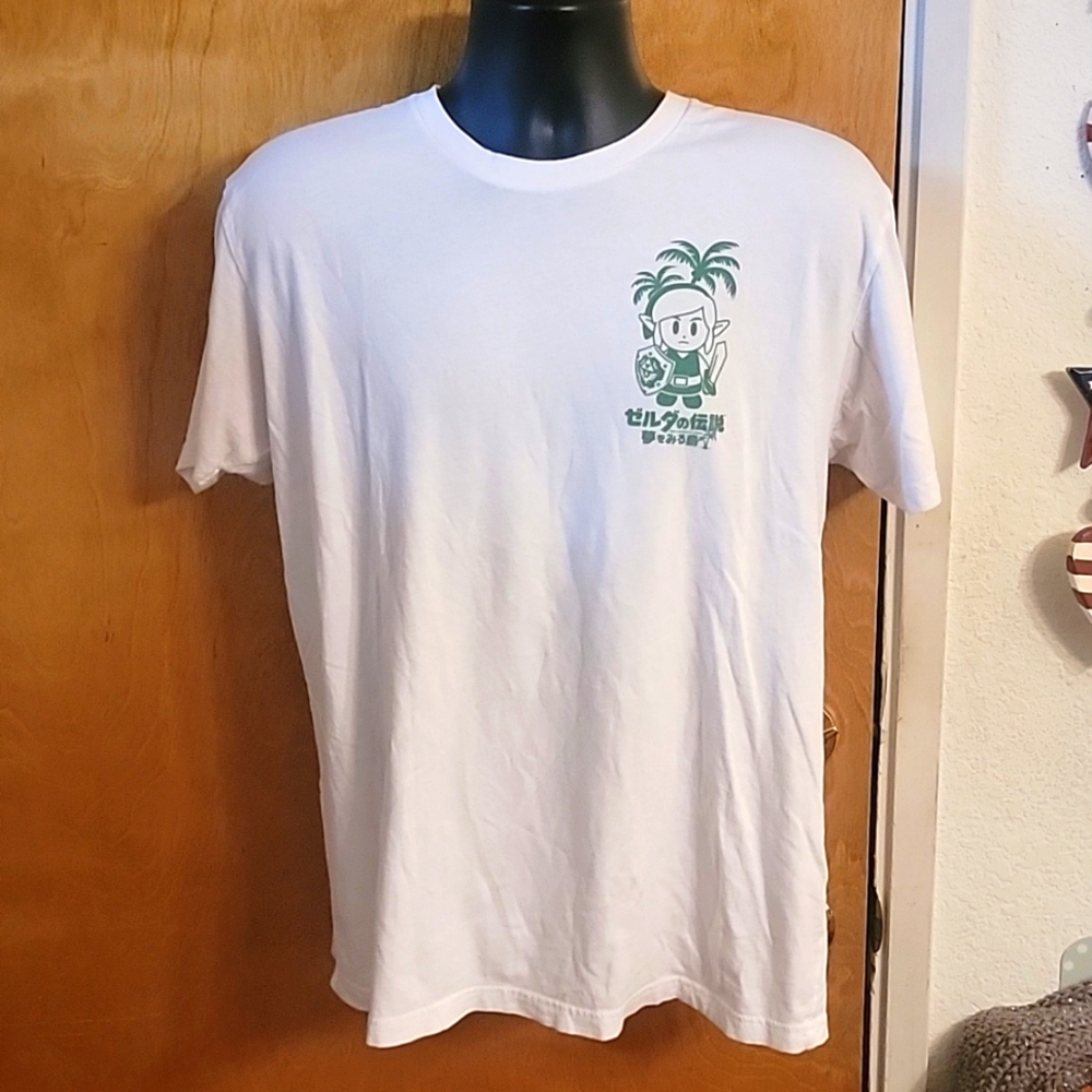 Box Lunch Legend of Zelda Link's Awakening Kanji T-Shirt White Size XL